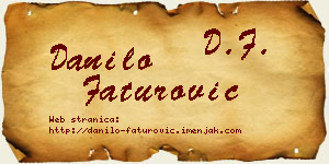 Danilo Faturović vizit kartica